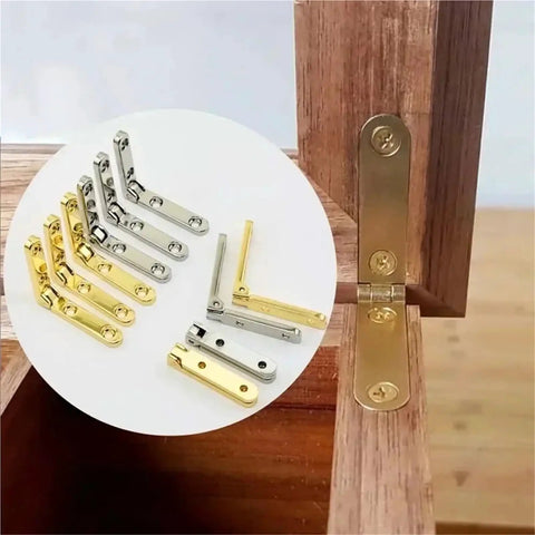 10 Pack 90 Degree Hinges For Wooden Boxes Zinc Alloy Folding With Screws Bronze Finish Heavy Duty Cabinet And Furniture Hardware