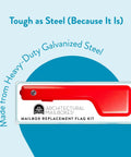 Red Galvanized Steel Mailbox Flag Replacement Kit for Outdoor Use Heavy Duty and Weather Resistant Finish Built to Last