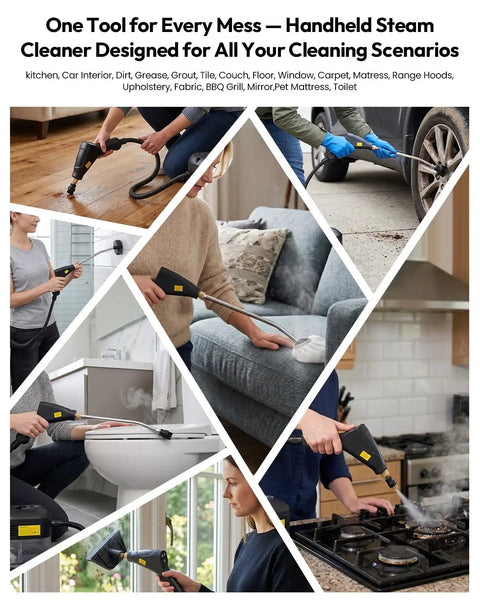 Ultra Powerful 2500W Handheld Steam Cleaner Fast Heat Up In Just 15 Seconds High Pressure 4.5 Bar for multiple cleaning scenarios.