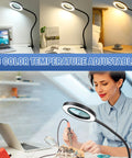 Magnetic Helping Hands Soldering Station with 3 lighting modes, 10X magnifying glass, flexible arms, and light for electronics repair