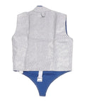 Back view of Dope Fencing Lame Vest For Competition Training With Adjustable Collar And Right Hand Design Non Washable Foil Lame featuring 3D cutting