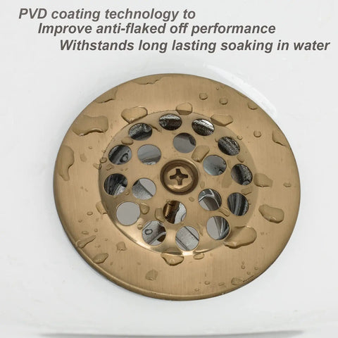 Champagne Bronze Trip Lever Tub Trim Kit With Overflow Face Plate And Strainer No Putty Gasket Tub Drain close-up view