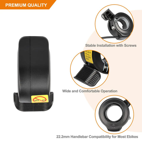 Waterproof 3Pin Thumb Throttle For Mid Drive Electric Bike Kits Fits BBS Series UART 5.0 To 5.8 Long 19 Inch Length Durable Accelerator For Electric Bike Conversions And Upgrades DIY Friendly