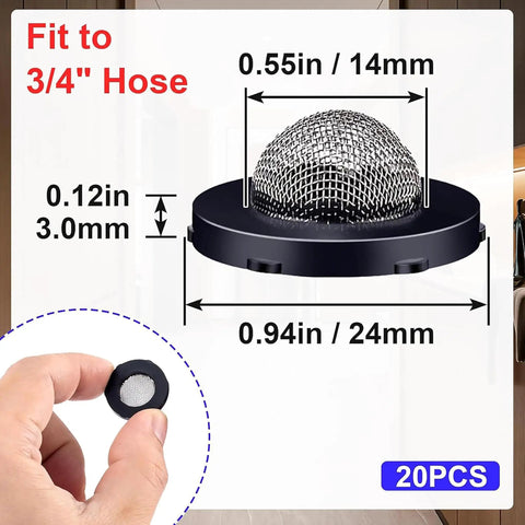 Twenty Pcs Stainless Steel Hose Washer With Screen Filter And 1 Inch Garden Hose Gasket Kit For Washing Machine Anti-Clog Water Supply Strainer Inlet Repair Accessories That Actually Work Real Good, 3/4 hose, 20pcs