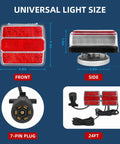 Yinaolan magnetic LED trailer light kit, front view with red lens, 7-pin plug, 24 ft cable