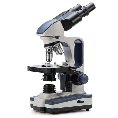 Pro Grade Multi Purpose Lab Compound Microscope With 40X-2500X Magnification, Siedentopf Binocular Head, Mechanical Stage