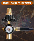 Dual outlet All In One Helium Balloon Filler With Air Flow Regulator And 0 To 3000 PSI Gauge for CGA580 tank valve.