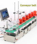 Plug And Play Automatic Two Nozzle Liquid Filler With Digital Screen Precision Weighing Tech For Juice Wine Bottling Easy Setup Smooth running with filled jars on conveyor.