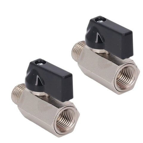 Rock Solid Mini Brass Ball Valve Featuring Dn8 G One Quarter Male And Female Threaded Pipe Connections For Smooth Plumbing Jobs, duo pack of valves.