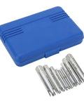 Top Notch Marhynchus Screw Tap Extractor Set With 10 Quenched Alloy Steel Bits For Nuking Broken Stripped Damaged Screws And Bolts Perfect For Home Repair Jobs And Industrial Grind With Durable Storage Box Included, blue case and bits