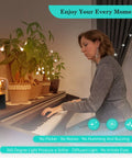 Amber Diamond Globe LED Edison Bulb 2200K Warm Glow on piano near woman playing, showcasing champagne finish and crystal facets.