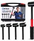 4 In 1 Door Hinge Adjustment Tool For Residential And Commercial Use, with a threaded design and rubber handle, shown with storage case.