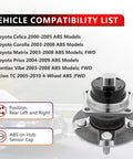 Pair Rear Wheel Hub Bearing Assembly For Toyota Corolla 2003 2008 Prius 2004 2009 Matrix 2003 2008 FWD With ABS Cap