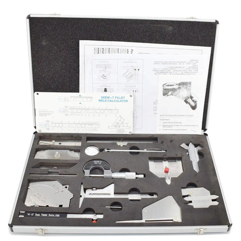 Pro Grade Welding Gauge Tool Kit 15 Piece Set For Precise Weld Inspections Includes Inch And Metric Rulers In A Sturdy Portable Case