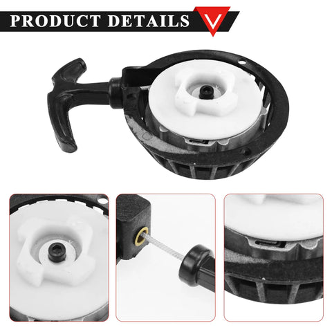Beefy Aluminum Alloy Easy Recoil Pull Start Starter For 47cc 49cc Pocket Bike Mini Moto ATV Quad Dirt Bike Scooter 2 Stroke Black