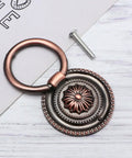 5-Piece Round Vintage Single-Hole Drawer Pulls Metal Cabinet Knobs With 47mm Ring Diameter For Wardrobe, Dresser And Kitchen Cabinets