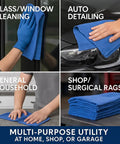 Applications of Blue 100 Percent Cotton Huck Towels for Window Cleaning Bulk Pack Ten Pound Box Highly Absorbent Glass Cleaning