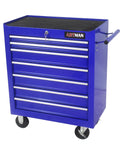 Rolling Tool Chest With Seven Drawers On Wheels Heavy Duty Steel Tool Cabinet Lockable Toolbox On Wheels For Garage And Workshop Blue Finish