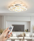 9 Ring Dimmable LED Ceiling Light with Remote, 2800K-7000K Stepless Dimming, 120W 10800lm acrylic chandelier in modern living room