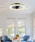 Neojoyoenix Light Fixture, Galaxy Ceiling Fans with Kit, LED light source, modern ceiling fan in a bright living room.