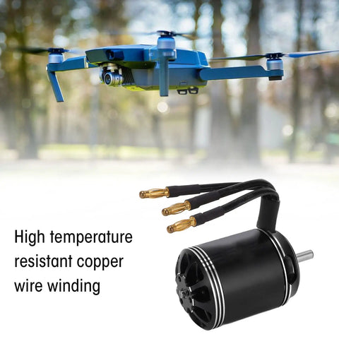 Beefy Brushless RC Motor 600KV High Power For Multicopters And Drones, Pro Grade Drone Accessories In Black Aluminum near blue drone.