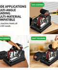 Super Slick Mini Belt Sander Workhorse With Polishing And Carving Accessory Kit For Wood Metal And Plastic Fast 7000 Rpm High Power Electric Grinder Tool, showing knife sharpening and craft polishing.