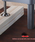 Goat Grade Bench Clamps Set For Woodworking Crews adjustable clamp mounted on wood, showing 19/20mm hole compatibility.