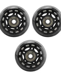 8 Pack Inline Skate Wheels For Outdoor Freestyle, Black, Bearings Visible, 64mm-80mm Sizes