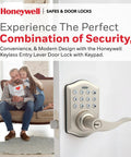 Honeywell Keyless Entry Lever Door Lock With Electronic Keypad One Touch Locking For Front Door Satin Nickel Finish Easy Install