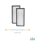 Two Pack Replacement Filters For Honeywell HRF C1 And HRF C2 Air Purifiers, Compatible With Models 16200, showing two HEPA filters