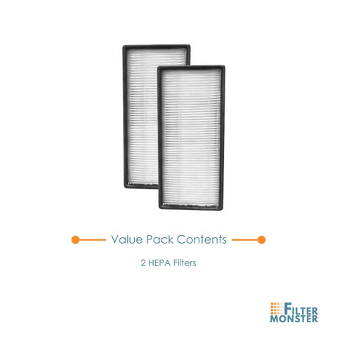 Two Pack Replacement Filters For Honeywell HRF C1 And HRF C2 Air Purifiers, Compatible With Models 16200, showing two HEPA filters