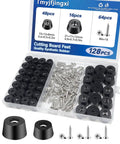 128 Piece Rubber Feet Set For Cutting Boards, Furniture, And Electronics With 304 Stainless Screws in clear box packaging