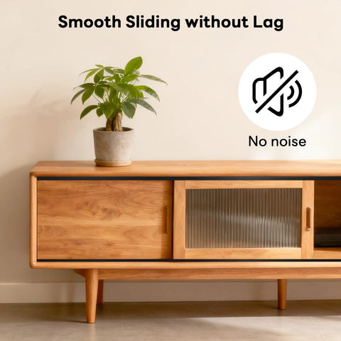 Two Pack Aluminum Sliding Door Track System For One Eighth Inch Panels Ideal For Closet Glass Doors Pet Cabinets And Windows includes wood cabinet with sliding door.