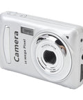 Side view of Dope 16MP High Definition Camera With 1080P Video Recording And 16X Digital Zoom, silver gray pocket camera.