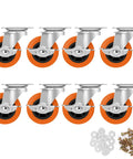 Heavy Duty Swivel Caster Wheels Set Of 4 With Locking Brakes And Sealed Ball Bearings 3 Inch Polyurethane Treads displayed with hardware.