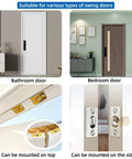 Spring Loaded Ball Catch Four Pack For Top Of Door Adjustable Silent Closet And French Door Latch Hardware shown installed
