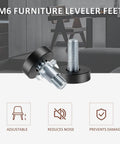 Heavy Duty 80 Piece M6 Threaded Furniture Leveling Feet With T Nuts Adjustable Glides For Desks Chairs Tables And Cabinets