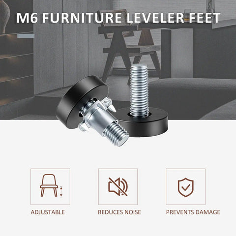Heavy Duty 80 Piece M6 Threaded Furniture Leveling Feet With T Nuts Adjustable Glides For Desks Chairs Tables And Cabinets