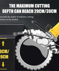 Heavy Duty Concrete Ring Saw Boasting 5000W Brushless Motor Powers Through Masonry Brick And Stone Like A Hot Knife Through Butter With 290Mm Cutting Depth And Smooth Wall Cutting Action For Reinforced Concrete cutting depth of 29cm demonstrated.