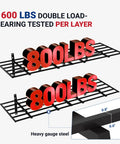 2 Pack 2x6ft Heavy Duty Garage Wall Shelves Set Black, heavy gauge steel wall shelves with 800 lbs capacity per shelf