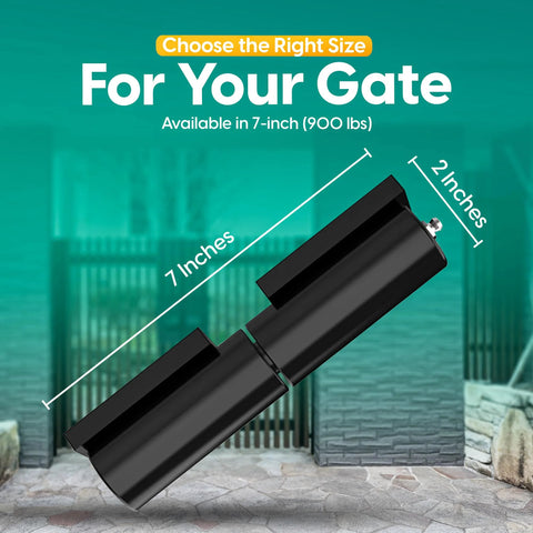 Heavy Duty 7 Inch Weld On Gate Hinges Black Barrel 2 Pack For Metal Gates And Trailer Gates 1.38 Inch Barrel 0.87 Inch Pin 1102 Lb Capacity Each Wrought Iron Weld On Hinges For Rugged Gate Performance Bisagras Para Puertas De Metal, shown with size dimensions.
