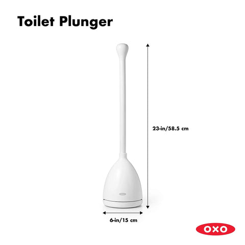 Concealed Toilet Plunger With Auto Open Canister Ventilated Drip Tray For Quick Drying Flat Top Handle For Secure Grip