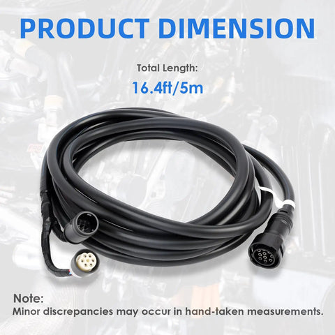 Main Wiring Harness For Yamaha Outboard Motor Remote Control 16.4ft Cable 10 Pin Plug And Play displayed coiled