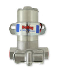 Blue 12-802-1 110 GPH Electric Fuel Pump With Regulator, Tumble Polished Billet Look, Front View, Not For Aircraft