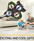 Dope Remote Control Drone For Kids 6 To 12 With Auto Hover And 360 Degree Flips, green drone in flight indoors with children playing