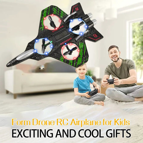 Dope Remote Control Drone For Kids 6 To 12 With Auto Hover And 360 Degree Flips, green drone in flight indoors with children playing