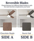 Dope 42 Inch Modern Farmhouse LED Ceiling Fan With Light Pull Chain Dual Mounting Options Dual Finish Blades Quiet Reversible Motor
