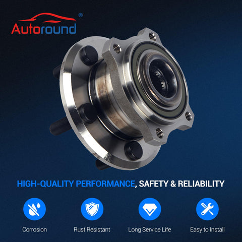 AWD Front Wheel Bearing And Hub Assembly 5-Lug Non-ABS Fits Chrysler 200 2005-2023, Dodge Challenger 2017-2023, Charger 2007-2023, Magnum 2005-2008, 2 Pack, front view