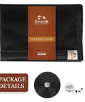 Package contents of Magnetic Screen Door For 74x80 Inch Doors, 76x81 Inch High Density Fiberglass Mesh, black color