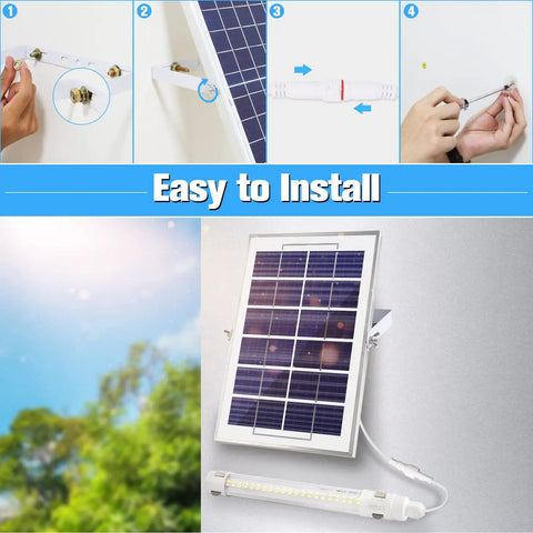 Outdoor Solar Bar Light Kit With Motion Sensor, 3 Modes, Remote, Waterproof Pendant Tube, 13 Ft Cable installation steps